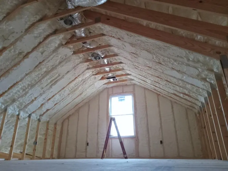 Spray foam roofing application for Crawl Space Insulation project in Westampton